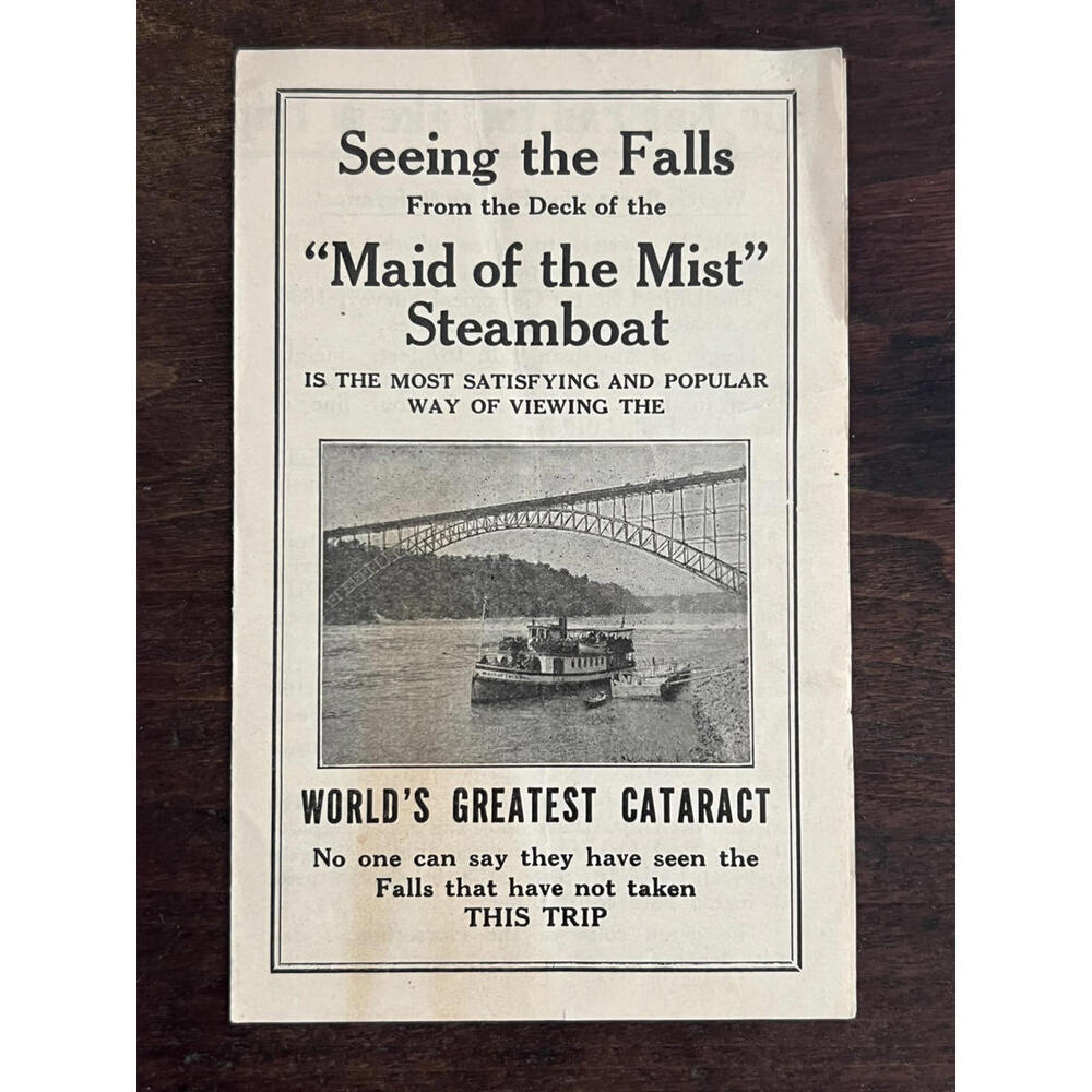 1910 Maid Of The Mist Niagara Falls Brochure Steamboat Steamer Travel New York